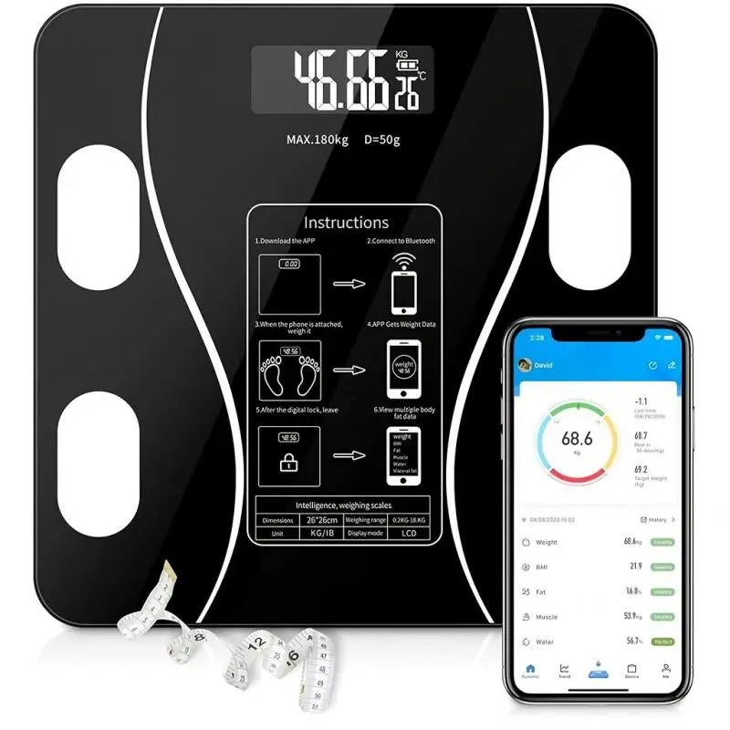 Intelligente Körperfettwaage mit Bluetooth & Analysefunktion