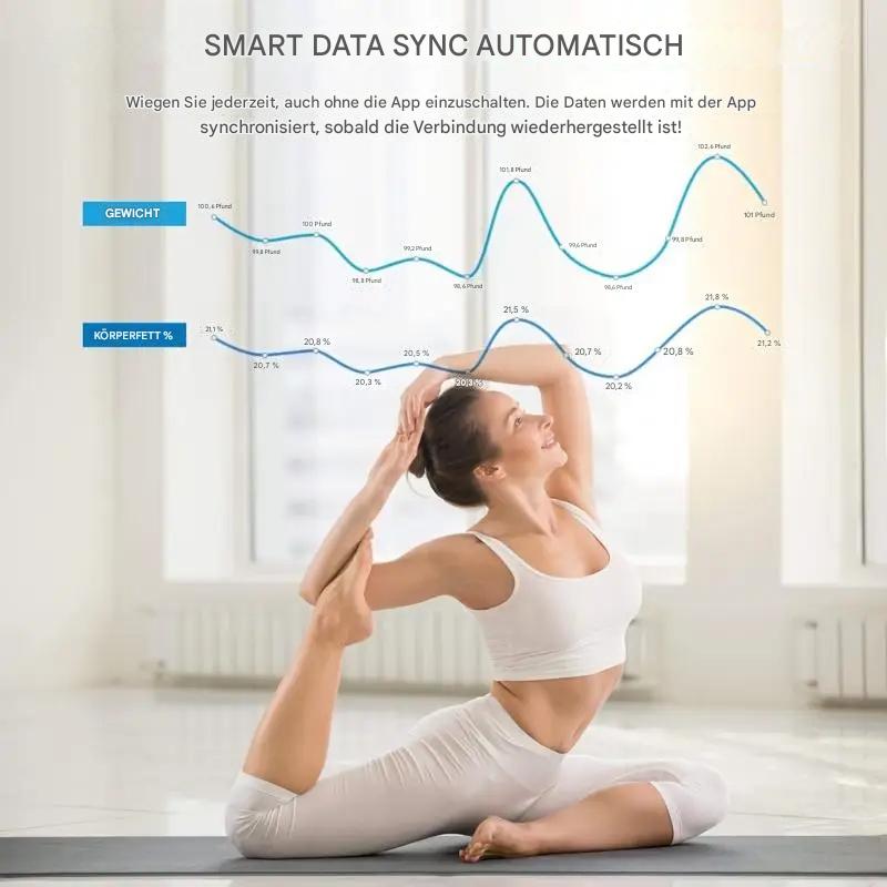 Intelligente Körperfettwaage mit Bluetooth & Analysefunktion